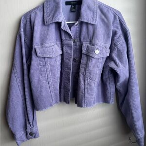 Forever 21 Purple Corduroy Jean Jacket